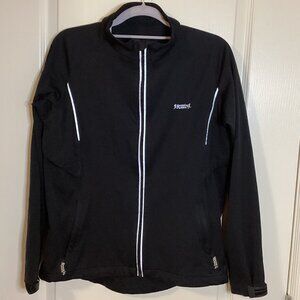 Running Room Women's Black Jacket Reflectors Air Vests Size M Jogging Activewear